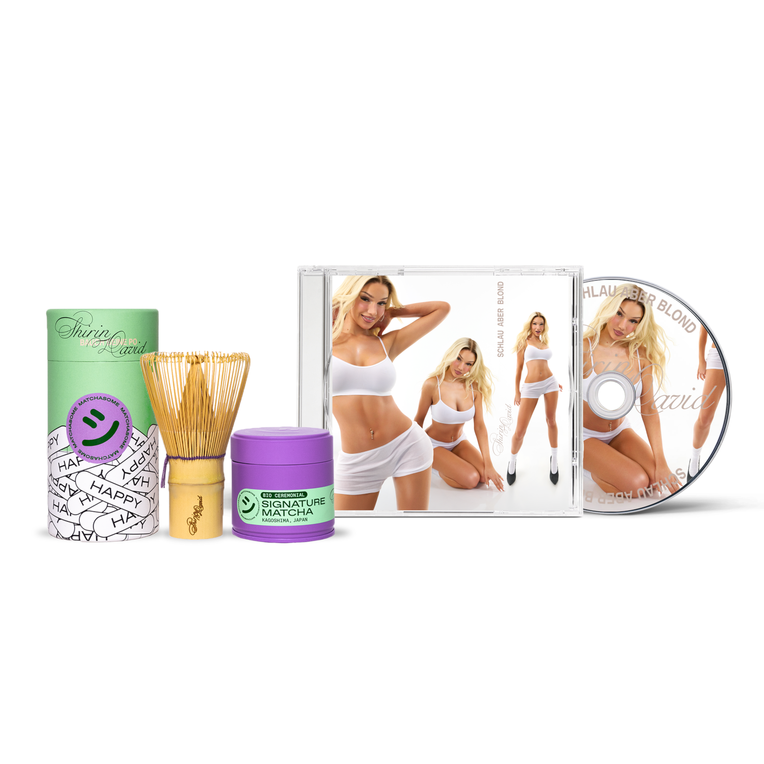 Shirin David Schlau Aber Blond CD + Shirin David x Matchasome Signature Bauch Beine Po Matcha-Set 393213
